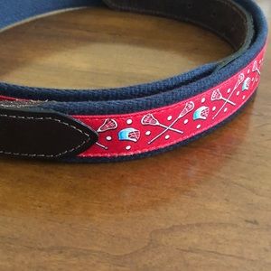 Vineyard Vines Red Lacrosse Belt